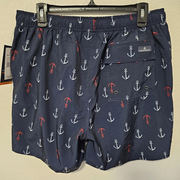 Rainforest Navy ⚓️ Anchor Swim Trunks Men's Size Medium NWT - Picture 7 of 10
